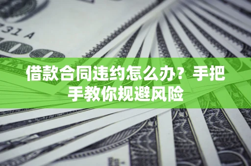 武汉借款合同违约怎么办？手把手教你规避风险