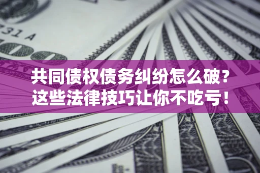 武汉共同债权债务纠纷怎么破？这些法律技巧让你不吃亏！