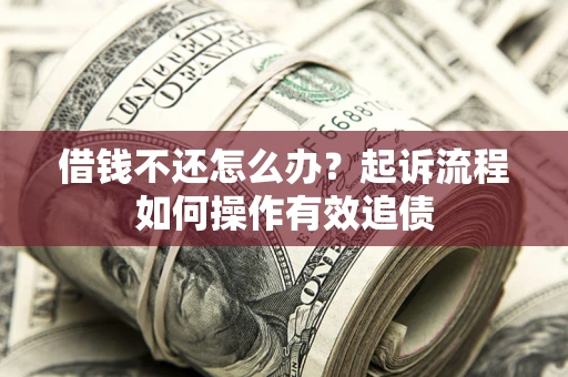 武汉借钱不还怎么办？起诉流程如何操作有效追债