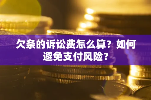 武汉欠条的诉讼费怎么算？如何避免支付风险？